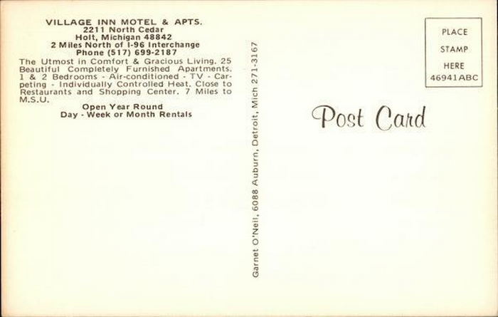 Village Inn Motel & Apts (D&O Motel) - Vintage Postcard